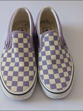 Vans Kids Checkerboard Slip-On - Lavender/White